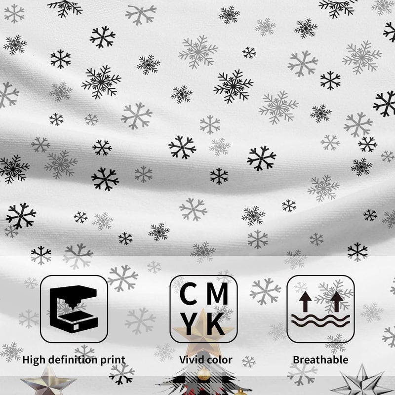 Granbey Merry Christma Hand Towels Set of 2 Xmas Trees Snowflake Decorative Towel Winter Red Buffalo Plaid Thin Bath Kitchen Tea Dish Holiday Washcloths for Bathroom Spa Gym - Image 3